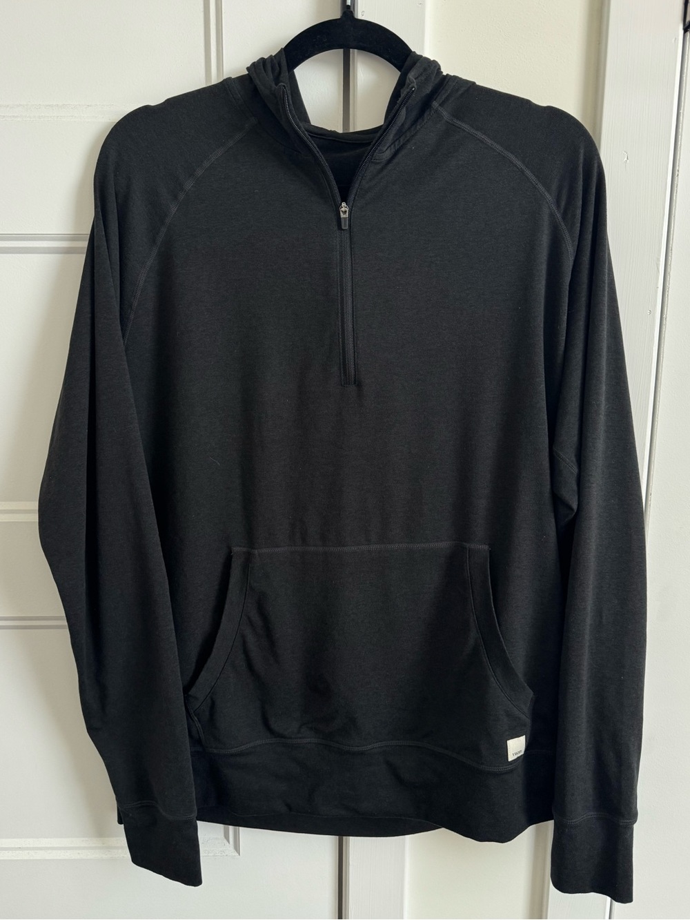 Vuori Ponto Performance Half Zip Athletic Dreamknit Hoodie in Black Heather NWOT